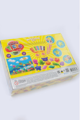 Тісто для ліпки, 12 кольорів, 300 г, стеки та формочки, Danko Toys